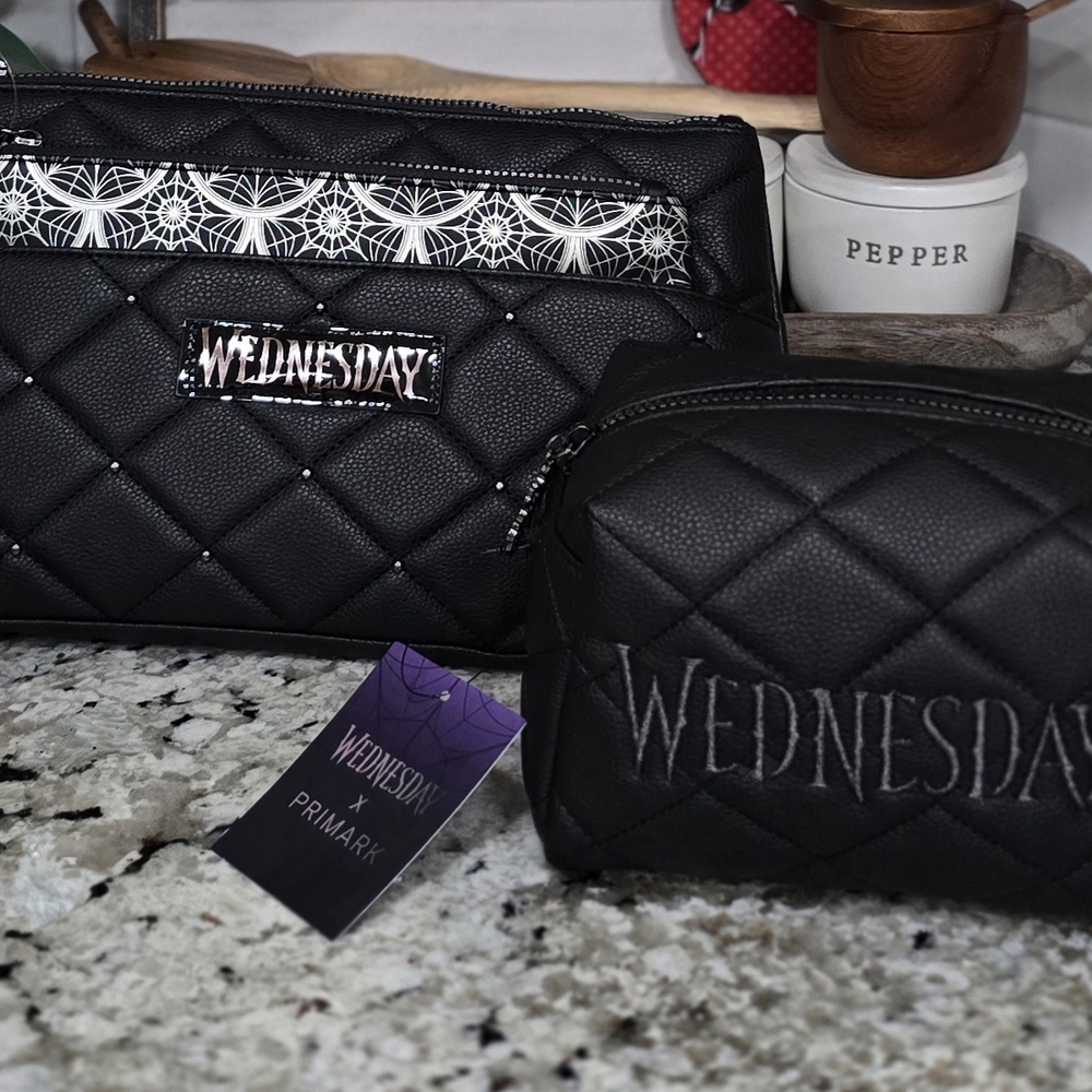 Primark Black Quilted Wednesday Cosmetic Bags